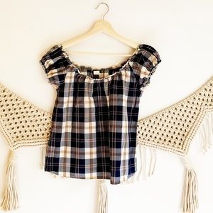 J. Crew Factory Navy Peasant Top